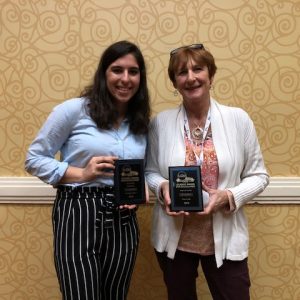 Pat Hastings poses with recipient of WBA award