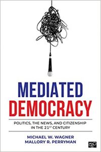 The cover of the book "Mediated Democracy" by Michael Wagner and Mallory Perryman