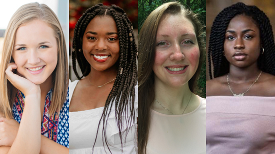 Headshots of the four WBA Student Scholarship winners