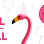 Graphic showing pink flamingo plus the words "Fill the Hill" and a badge stating 10 Years of Fill the Hill