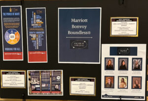 Elements of the cross platform integrated advertising campaign for Marriott Bonvoy Boundless rewards credit card produced by students at the School of Journalism and Mass Communication