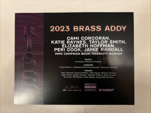 2023 Brass ADDY award for Cross Platform Integrated Advertising Campaign