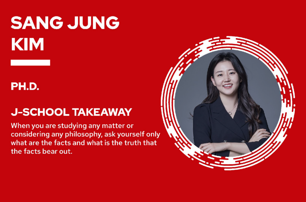 Sang Jung Kim graduation slide with headshot