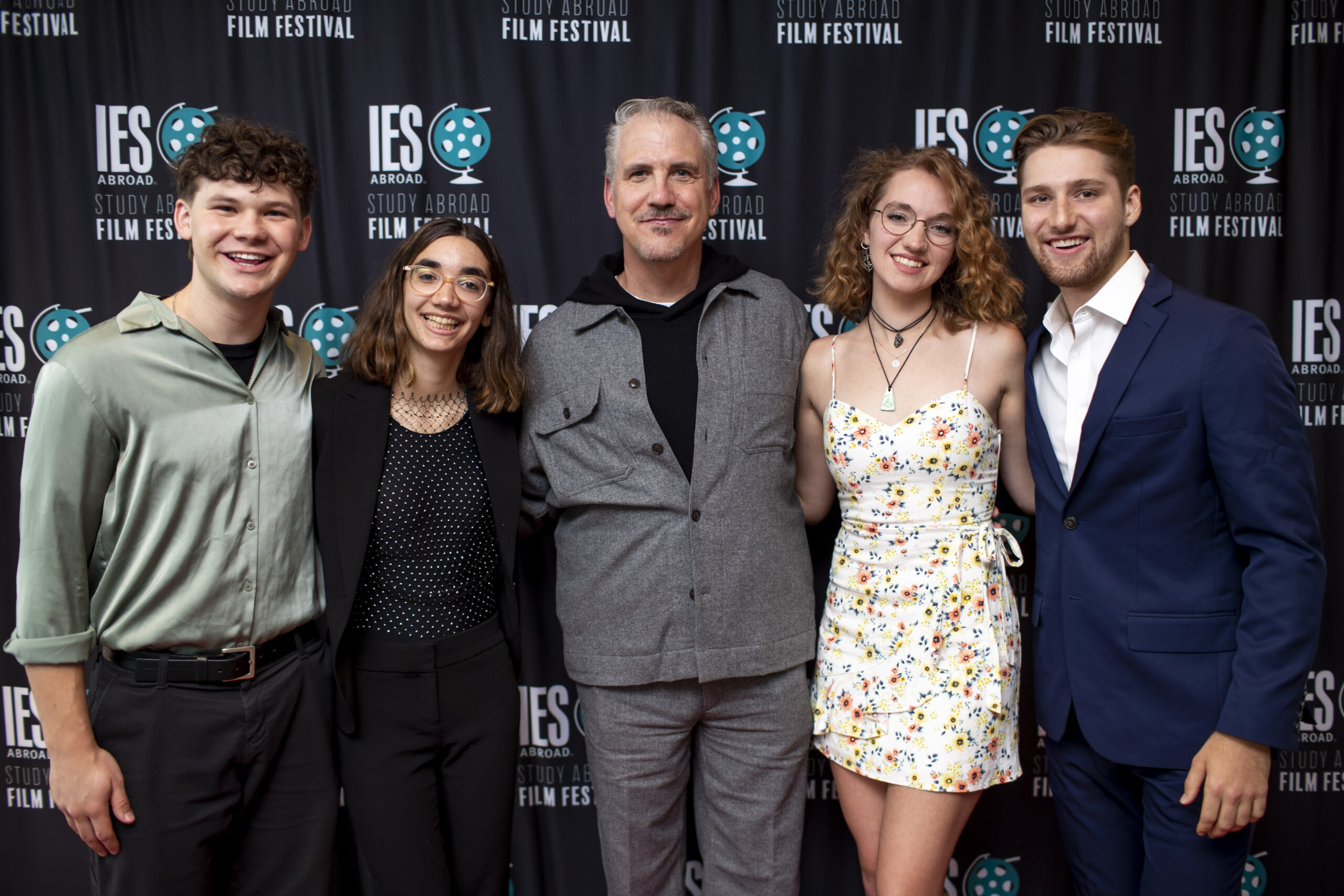 Samantha Stidham (second from right) with other IES Abroad Study Abroad Film Festival finalists.